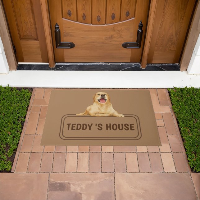 Cute Dog Pet Welcome Home party DIY name  Doormat (Outdoor)