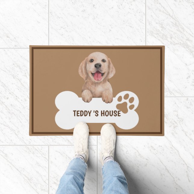 Cute Dog Pet Welcome Home party DIY name  Doormat (Indoor)