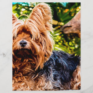 Cute Dog Pet Yorkie Peace Love Destiny Fun Art
