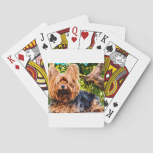Cute Dog Pet Yorkie Peace Love Destiny Fun Art Playing Cards