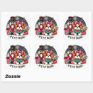 Cute Dog Petit Bijou Square Sticker