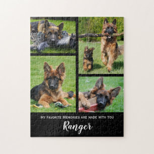 Cute Dog Photo Collage - Personalized Pet Photo Jigsaw Puzzle