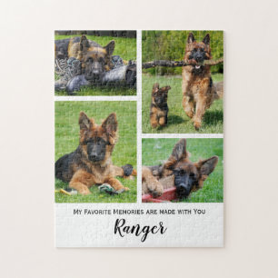 Cute Dog Photo Collage - White Frame Pet Photo Jigsaw Puzzle