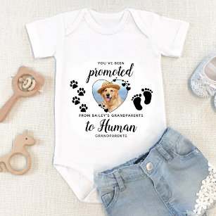 Cute Dog Photo Grandparents Pregnancy Announcement Baby Bodysuit