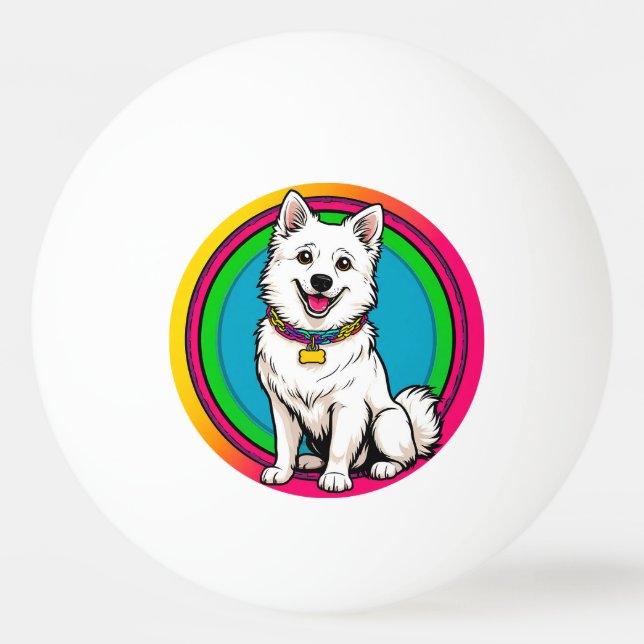 🏓 Cute Dog Ping Pong Ball Funny Pet Gift Fun (Front)