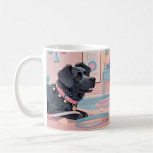 Cute dog pink blue bling dog mum coffee mug