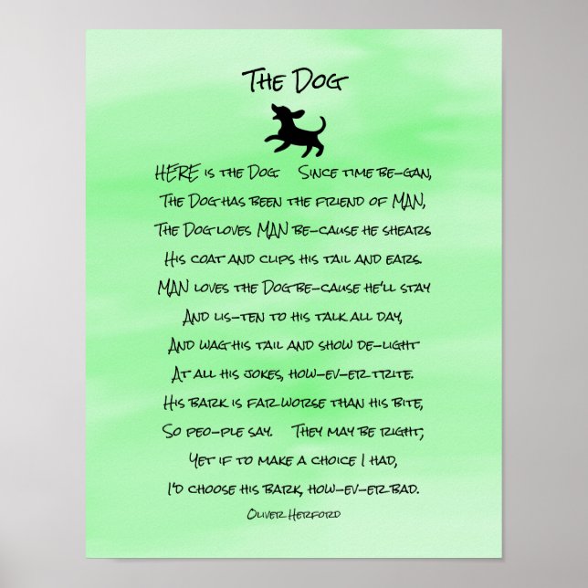Cute Dog Poem Poster (Front)