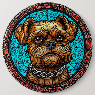 Cute dog portrait 6 cm round badge