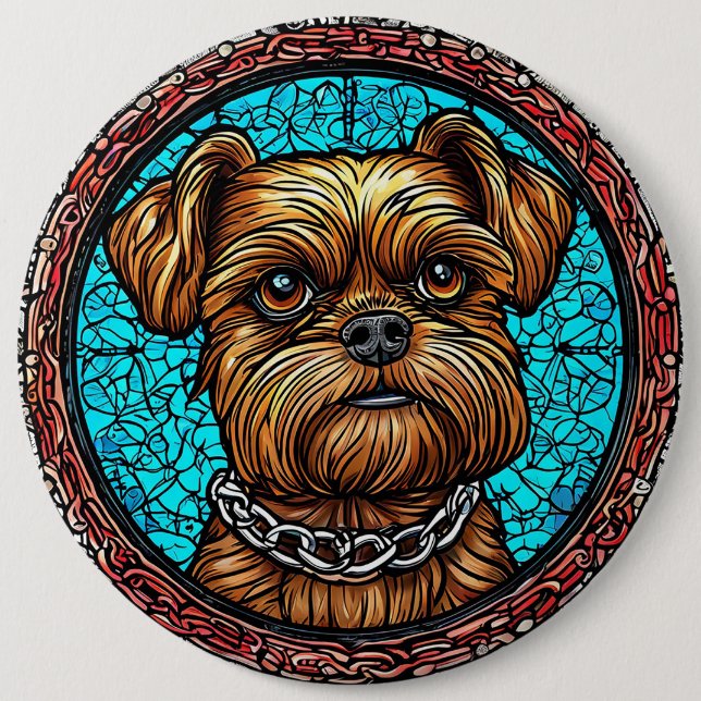 Cute dog portrait 6 cm round badge (Front)