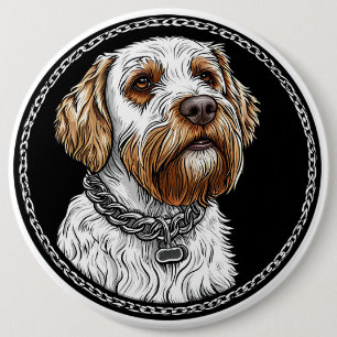 Cute dog portrait 6 cm round badge