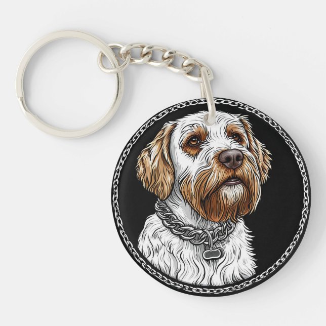 Cute dog portrait key ring (Front)