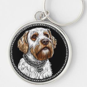 Cute dog portrait key ring