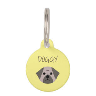 Cute Dog Pug Pet Tag