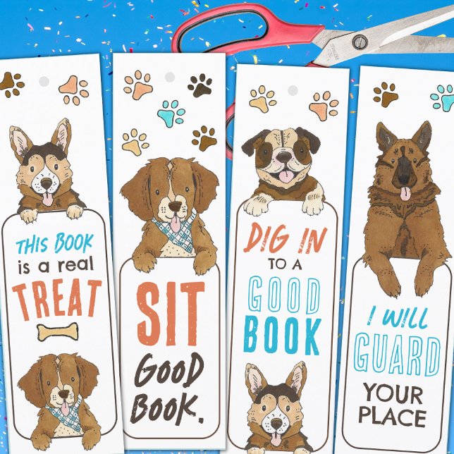 Cute Dog Pun DIY Bookmarks for Kids (Creator Uploaded)