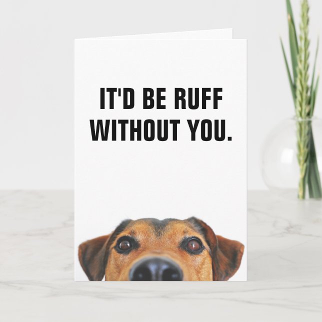 Cute Dog Pun Thank You Card (Front)