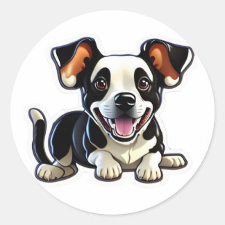 Cute Dog Puppy Bernese, Happy Doggy #1 Classic Round Sticker