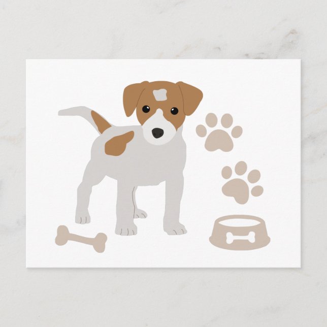 Cute Dog Puppy Paw Prints Pattern  Holiday Postcard (Front)