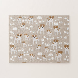 Cute Dog Puppy Paw Prints Pattern  Jigsaw Puzzle