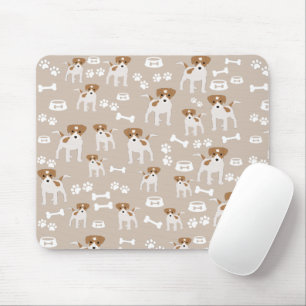 Cute Dog Puppy Paw Prints Pattern Mouse Pad