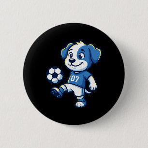 Cute Dog Puppy Playing Soccer Footll Dogs Puppies 6 Cm Round Badge