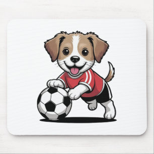 Cute Dog Puppy Playing Soccer Footll Dogs Puppies Mouse Pad