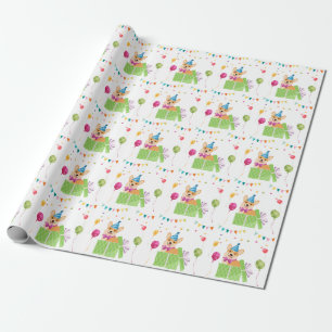 Cute Dog Puppy Themed Kid's Birthday Party Wrapping Paper