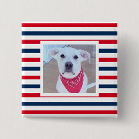 Cute Dog Red White Blue Stripes Patriotic Photo