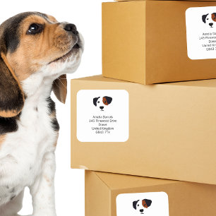 Cute Dog Return Address Square Sticker