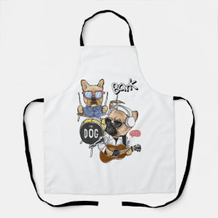Cute Dog Rock Band Playing Guitar Essential T-Shir Apron