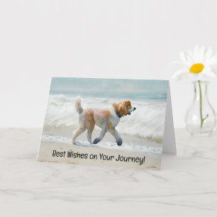 Cute Dog Running Beach Art Journey Job Card