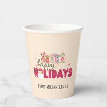 Cute dog’s family or business Flat Holiday Card