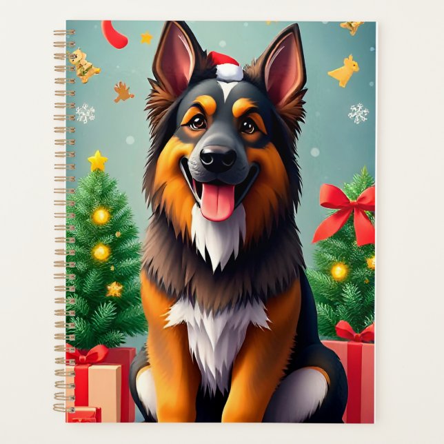 🎁Cute Dog Santa Hat Christmas Planner Gift ✨ (Front)