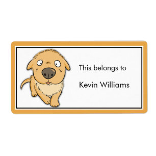 Cute Dog School Supplies Labels