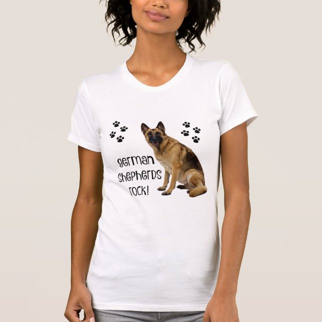 Cute Dog Shirt! German Shepherds Rock! T-Shirt (Front)