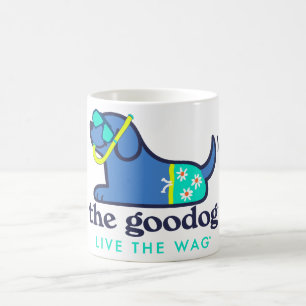 Cute Dog Silhouette Colourful Daisy Print Trunks Coffee Mug