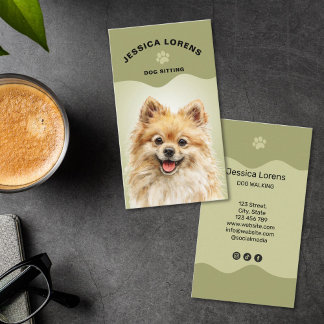 Cute Dog Sitter, Pet Groomer, Dog Walker Business Card