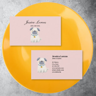Cute Dog Sitter, Pet Groomer, Veterinarian, Pug Business Card