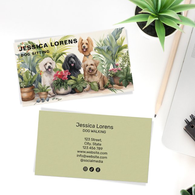 Cute Dog Sitter, Pet Groomer, Veterinarian, Puppy  Business Card (Creator Uploaded)
