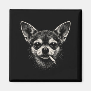 Cute Dog Smoking Cigarette Chihuahua Meme Magnet