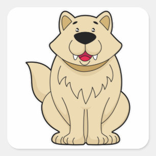 Cute Dog Square Sticker