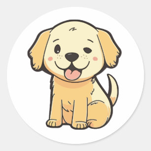 cute dog sticker cartoon style