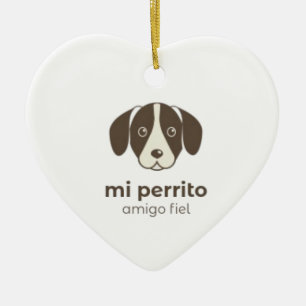 Cute Dog stickers Ceramic Ornament
