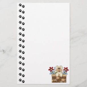 Cute Dog Stone Wall Stationery