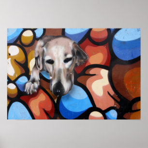 Cute Dog Street Art of Las Palmas Poster