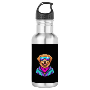 Cute Dog Sunglasses Retro Neon Art_1 532 Ml Water Bottle