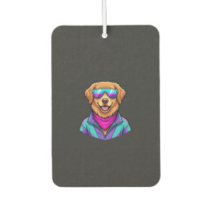 Cute Dog Sunglasses Retro Neon Art_1 Car Air Freshener