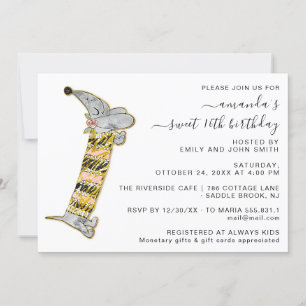 Cute Dog Sweet 16th Birthday Party House Party  Invitation