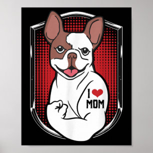 Cute Dog Tattoo I Love Mum  Poster