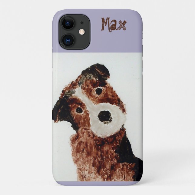 Cute Dog Terrier Custom Name Case-Mate iPhone Case (Back)