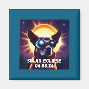 Cute Dog Total Solar Eclipse Glasses Magnet